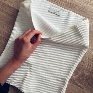 Aritzia Babaton white sleeveless top